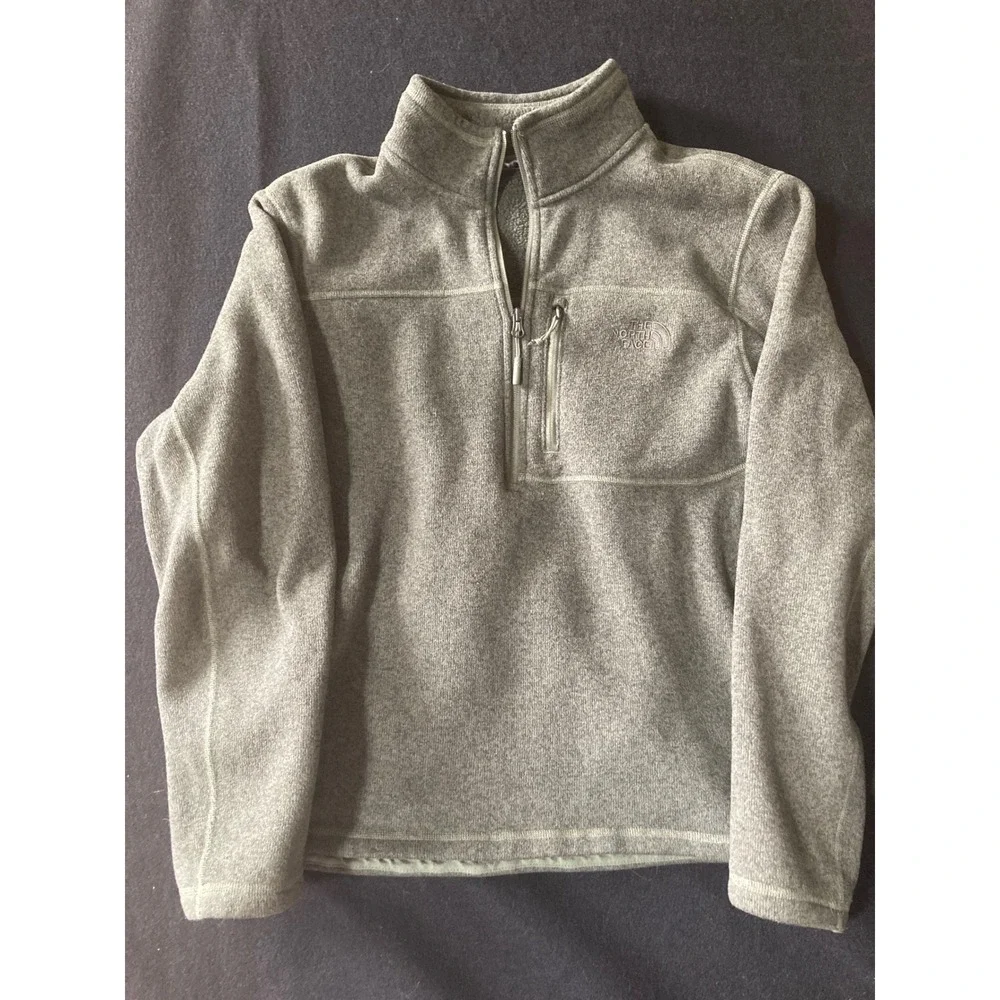 The North Face Mens Gordon Lyons Quarter Zip Fleece Pullover Olive Green Large